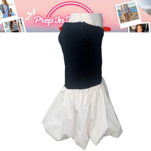 Camila Coelho Black Strapless Bubble Hem Mini Dress - Size M - Pre-owned Like Ne - Picture 10 of 11